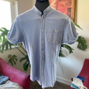 Zara men mandarin collar button up shirt USA small